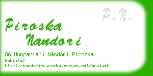 piroska nandori business card